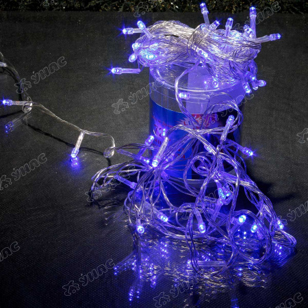 Гирлянда LED L-0-7 72 ламп прозрачный провод синий