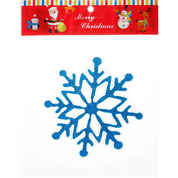 Наклейка на стекло Т424 15 см Снежинка цветная