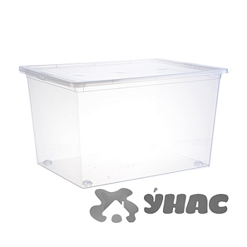 Ящик для хранения 50 л прозрачный 530*370*300 мм М2354