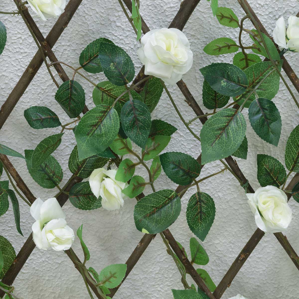 Раздвижная изгородь NA2659 маленький лист белые цветы 70*250см (50)