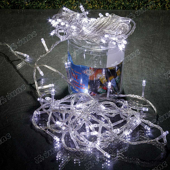 Гирлянда LED L-1-2 100 ламп прозрачный провод белый