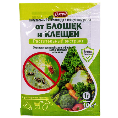 От блошек и клещей (экстракт хвои, ромашка аптечная) 1 гр х100