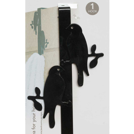 Крючок на дверь NA2418 металл "Птица" черный (96) 