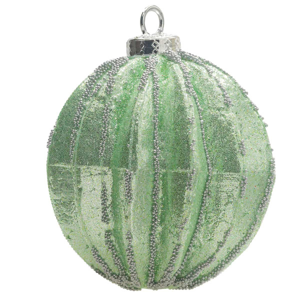 Набор елочных шаров  ПОЛОСЫ ЗЕЛЕНЫЕ   3шт, D-8см