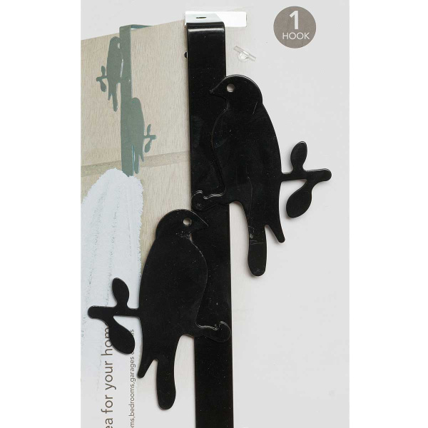 Крючок на дверь NA2418 металл "Птица" черный (96) 