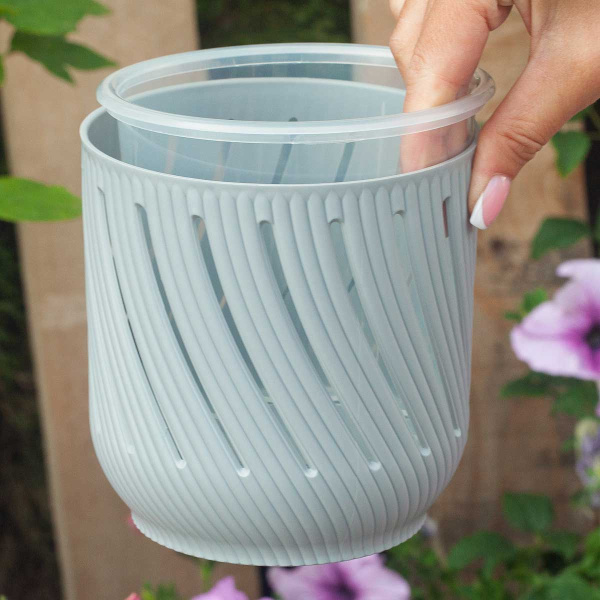 Кашпо Fleurs 1,3 л Серый жемчуг КШ-3681 х18 