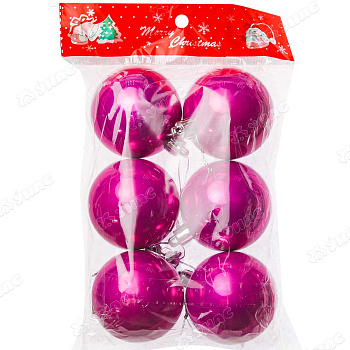 Шар Т517-6 6шт 6см (акриловый) Фуксия (140)