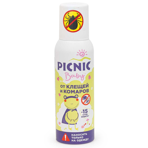 Аэрозоль от комаров и клещей 125см3 ПИКНИК БЭБИ х12