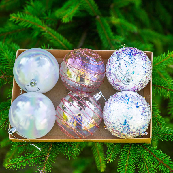 Набор елочных украшений  JT25-A2105 6 шт 8 см Шары