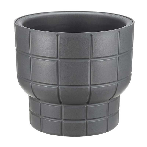 Кашпо КАРЕ D220мм 3,7л со вставкой графитовый М3258 х9 