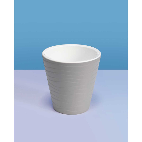 Кашпо "Валенсия" со вставкой 2 л Серый шелк х12 