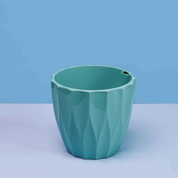 Кашпо "Флюте" 1,9л со вставкой Нефрит Пласт Авеню х12 