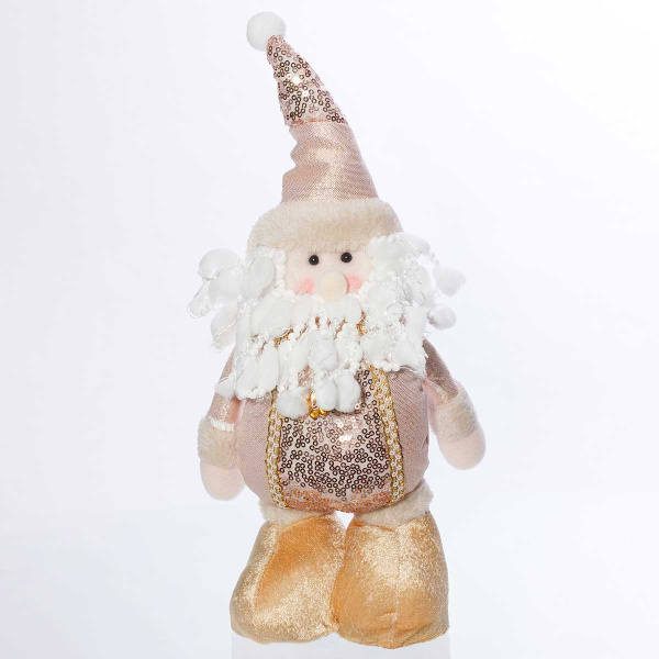 Фигура новогодняя интерьерная МТ20005А Дед мороз 30см в розовой одежде