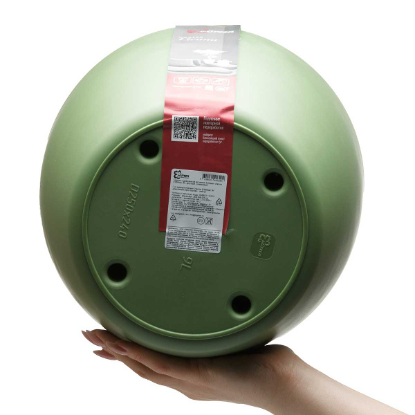 Горшок ВИЕННА D250мм 9л кругл со встав оливковый 