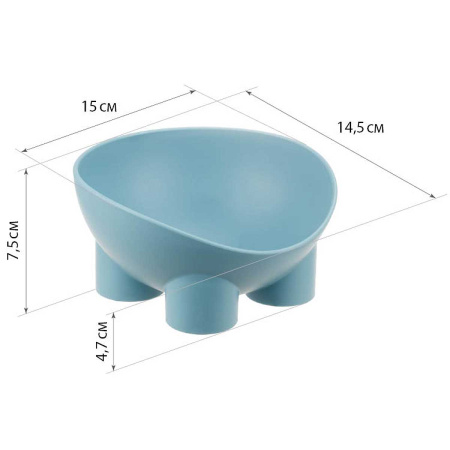 Миска для животных СЛОН 0,3 л Сер-голубой М1809 х16