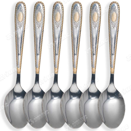 Ложка чайная NA1781-3 Вензель круглый 6шт(100)