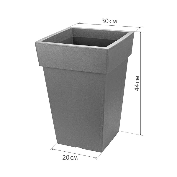 Кашпо ТУБУС 300х300 мм 14 л французcкий серый М3179 х3 