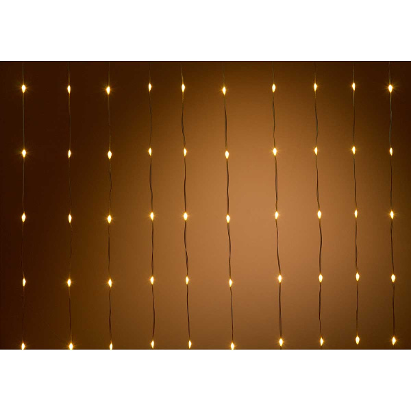 Гирлянда штора LLN-33-1 150л 1,5м*1,5м ТЕПЛЫЙ БЕЛЫЙ провод "капелька"(100)