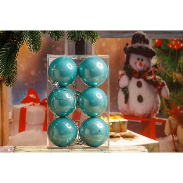 Шар Р51 6шт 6см (акриловый)аквамарин(120)