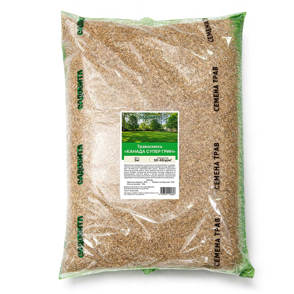 Травосмесь "Газон Канада Супер Грин" 3кг САДОВИТА