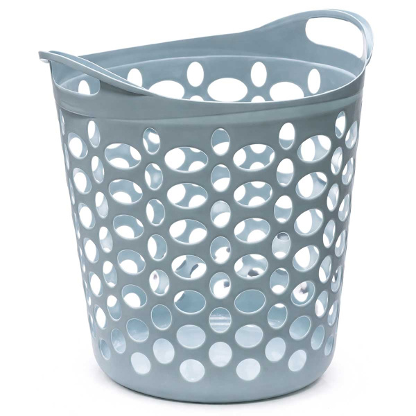 Корзина гибкая с ручками 40л голубая