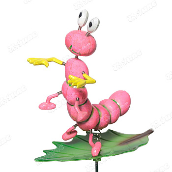 Штекер садовый Гусеница на листе NA1495 10*12см (288)