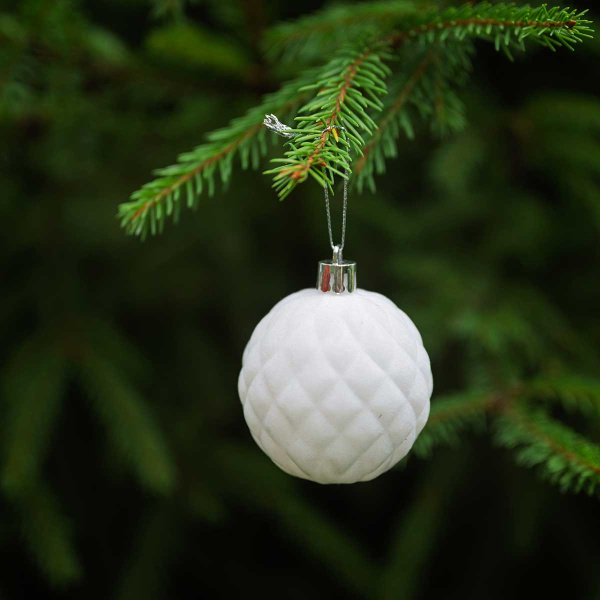 Набор елочных украшений 6R-DC9/H1-1 6 см 9 шт Шары Бархат белый