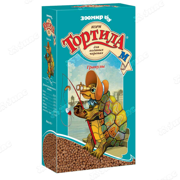 ЗООМИР Тортила М Корм для водяных черепах, гранулы 90г х24
