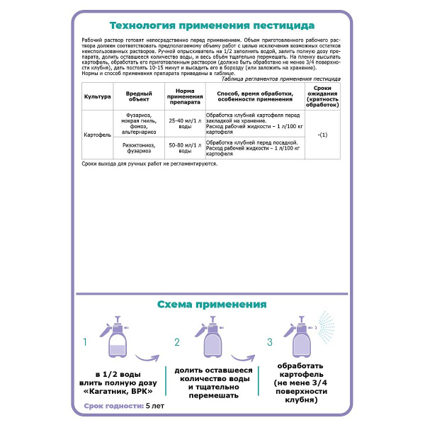 Протравитель клубней картофеля Щелково Агрохим Кагатник ВРК 80 мл