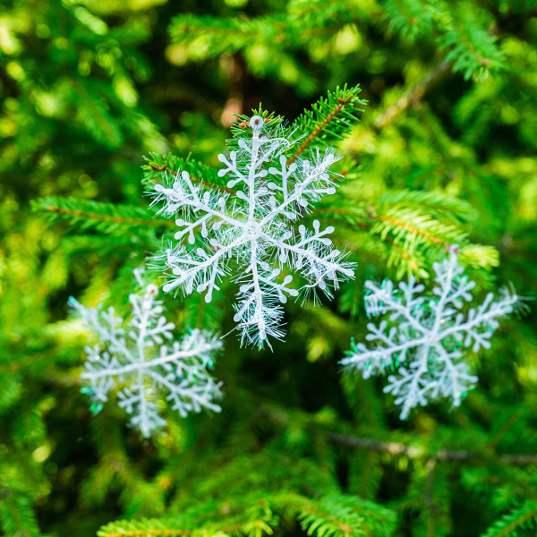 Подвеска Т169 Снежинка 3шт 10см пластик (цена за 10шт) (200)