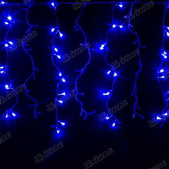 Гирлянда штора LED LС-0-7 132 лампочек, прозрачный провод 1,3*1,3 синий