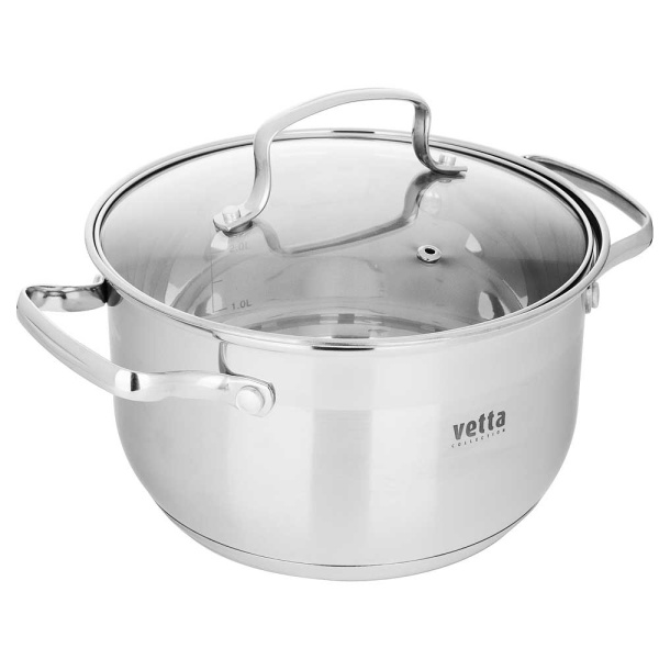 Кастрюля 3,5л стекл.кр, индукция Берн VETTA 822-101