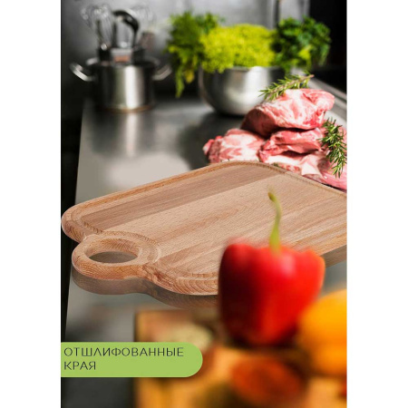 Доска разделочная РОЗМАРИ 34х24см с круглой ручкой дерево