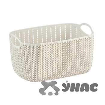 Корзинка вязание 4л Белый ротанг М2380(12)