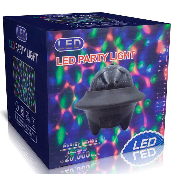 Светодиодн.LEDлампа YF-1628-1 1реж. Полушар на подставке цветное "Звездное небо"