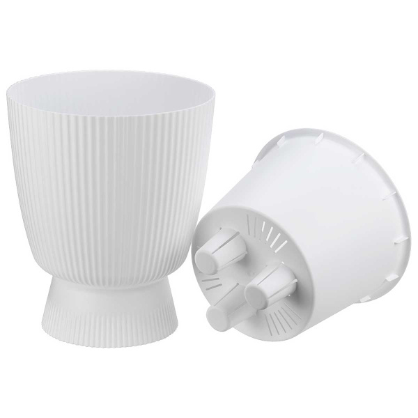 Кашпо ВЕЛЬВЕТ D220мм 3,7л со вставкой Белый М3270 х8 