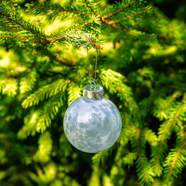 Шар YWJ-5013 3 шт 8 см "Морозный узор" Жемчуг(98)