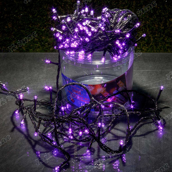 Гирлянда LED LН-5-9 200 ламп черный провод для соединения фиолетовый
