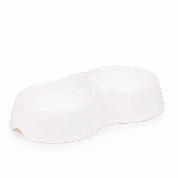 Миска для кошек 0,2л двойная белый БШ8620 х34