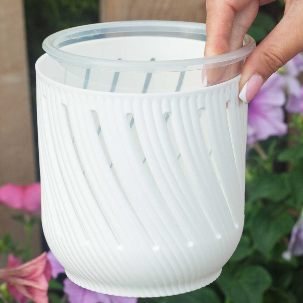 Кашпо Fleurs 1,3 л Белый КШ-3677 х18 