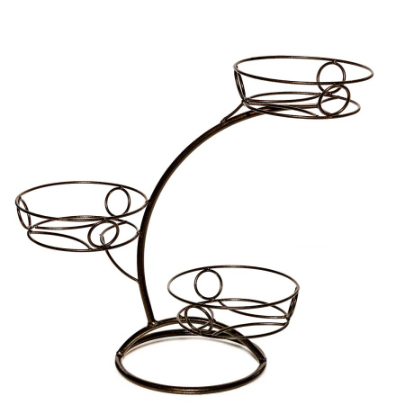 Подставка для цветов "Фиалка 3" медный (3 корзины)