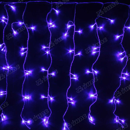 Гирлянда штора LED LС/1-7 132 лампочек, прозрачный провод 1,5*1,5 синий