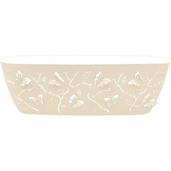 Горшок БАБОЧКИ со вст овал 7,3л молочный туман х6 