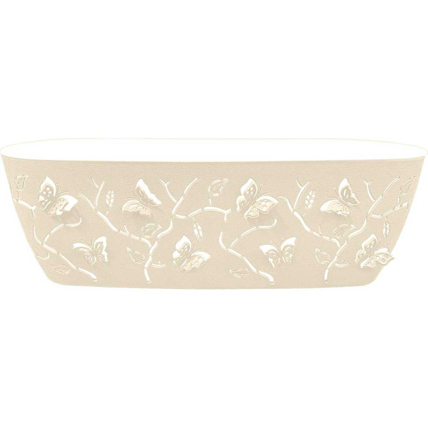 Горшок БАБОЧКИ со вст овал 7,3л молочный туман х6 