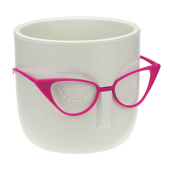 Кашпо МАРИ 0,65л со вставкой белый ротанг М3075 