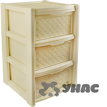 Комод 3-секционный ВИОЛА бежевый Эльфпласт 339