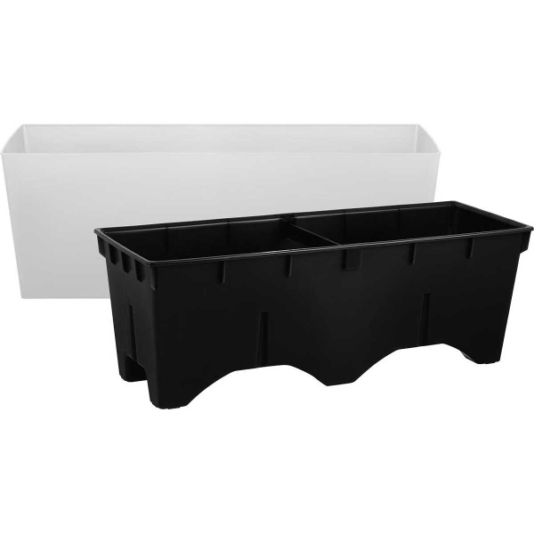 Балконный ящик ЛОНДОН 40 см со вставкой белый жасмин х6 