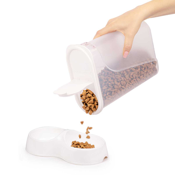 Миска для кошек 0,2л двойная белый БШ8620 х34