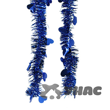 Мишура YT15-19D синий "Сердце" 2м d-6см (зап10шт)(500)