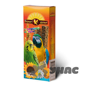 Верные друзья Лакомство для попугаев Ракушка и яйцо 150г x15